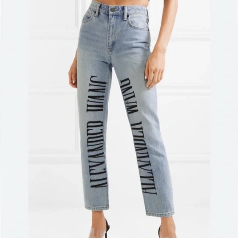 Alexander Wang Light Blue Jeans with Black Lettering